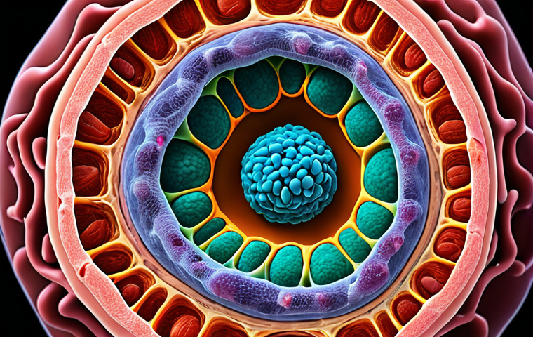 **Cell Structure:** A vibrant, animated depiction of a cell's structure, showcasing organelles like the nucleus, mitochondria, and endoplasmic reticulum, as if brought to life.