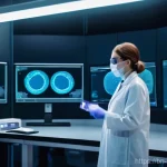 생물학자 연구 실험 기법 - **Prompt 1: CRISPR Gene Editing – A Glimpse into the Future of Healing**
    A highly detailed, cine...