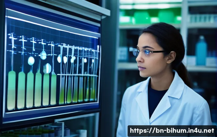 생물학자 연구비 신청서 작성법 - **Prompt 1: The Eureka Moment in a Biologist's Lab**
    A thoughtful young female biologist, wearin...